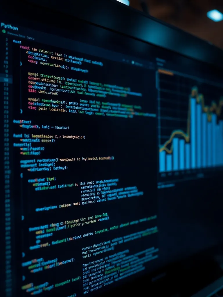 A professional dark-themed code editor showing Python script
